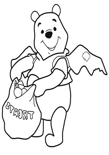 Winnie the Pooh Dressed up as a Bat coloring page Winnie the Pooh Dressed up as a Bat coloring page